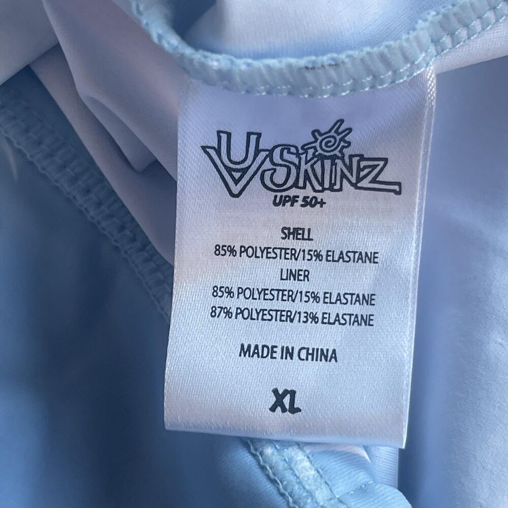 UV Skinz Tank Top Womens XL Blue UPF 50+ Sunwear V-Neck Lined Palm Print - Picture 10 of 13